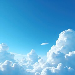A blue sky filled with lots of white clouds.