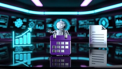 AI Robot Automates Business Data and Calendar Scheduling - Powered by Adobe