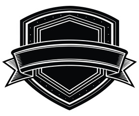 Vintage shield with ribbon and emblem design