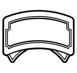 A black and white speech bubble vector with an ornate vintage floral border design frame for a blank label card or banner illustration