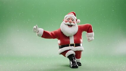 Santa claus dances merrily with snow falling on christmas eve - Powered by Adobe