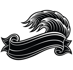 Obraz premium Black and white vector illustration of a tribal tattoo design with a floral pattern, swirl elements, and a silhouette of a bird