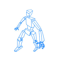 the blue line forms a walking robot