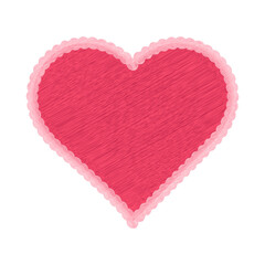 Stylized heart shape with pink fill and a decorative pink trim against black background.