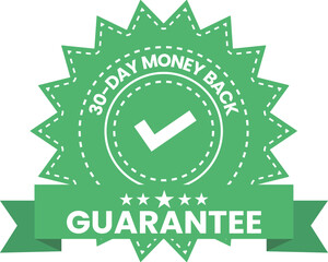 30-Day Money-Back Guarantee Badge vector illustration