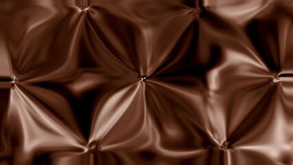 Dark chocolate tufted satin texture glossy quilted fabric abstract background