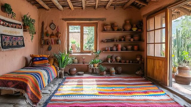 andean village traditional house peruvian interior video