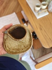 Minimalist organic ceramic tableware for the kitchen