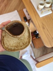 Minimalist organic ceramic tableware for the kitchen