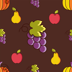 Dark Harvest Fruit Cozy Seamless Pattern