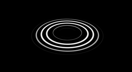 Abstract glowing concentric circles on black background for creative designs