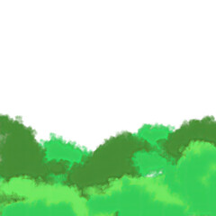 Lush green foliage in abstract style on white background  