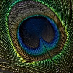 Obraz premium Vibrant Eye: Peacock Feathers for Nature and Artistic Concepts
