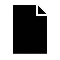 Vector art of a simple silhouette of a document with a folded corner, , representing file, page, or information in a clean design