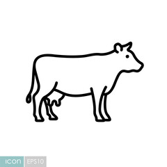 Cow or Beef Vector Outline Icon