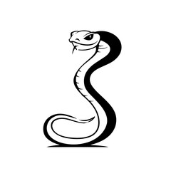 Fototapeta premium Viper. Viper simple black and white line art vector logo