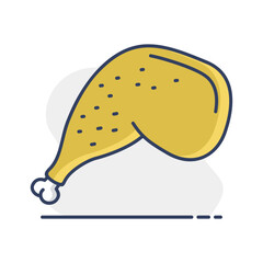 Roasted Duck Leg Quarter Flat Icon
