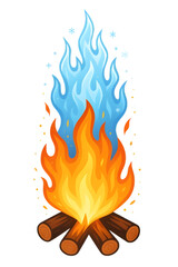 fire flames frozen and lit graphic illustration