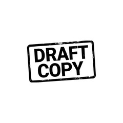 Official draft copy stamp for documents and approvals