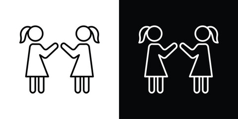 Twin icon in black and white linear versions