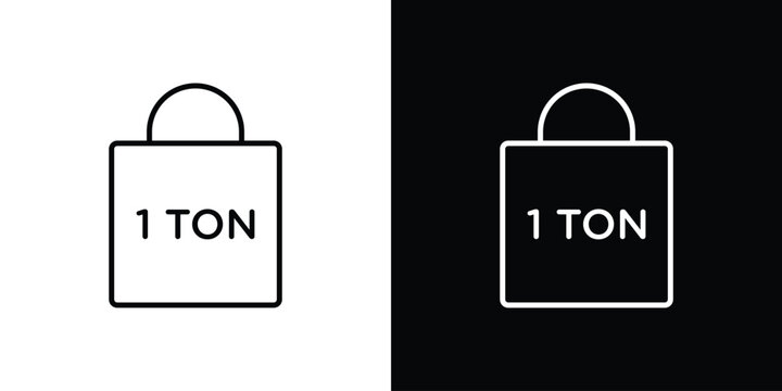 Tonne icon in black and white linear versions
