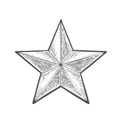 Obraz premium Etched star shape design, festive theme, symbol of excellence and achievement, engraving effect