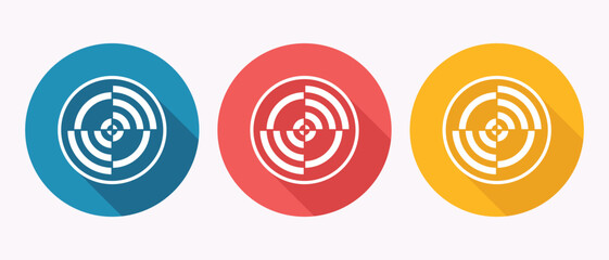 Colorful Target Icons in Blue Red and Yellow Depicting Aim Focus and Precision