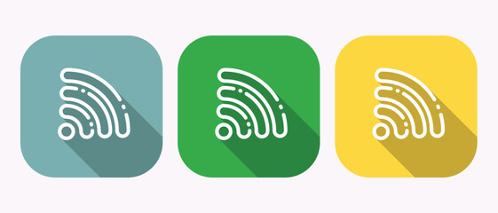 Colorful Wifi Signal Icons Set for Wireless Internet Connection Concept Design