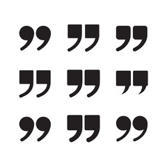 Communication and Testimonial Icons: Quotation Marks and Talk Bubbles
