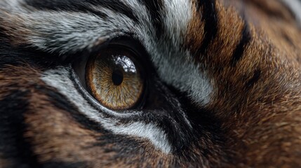 Create a high-quality, viral, realistic-type, and detailed image from the front angle of the tiger's eye from a close-up front angle, the image is in realistic style with high-quality details
