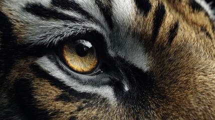 Create a high-quality, viral, realistic-type, and detailed image from the front angle of the tiger's eye from a close-up front angle, the image is in realistic style with high-quality details
