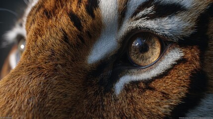 Create a high-quality, viral, realistic-type, and detailed image from the front angle of the tiger's eye from a close-up front angle, the image is in realistic style with high-quality details
