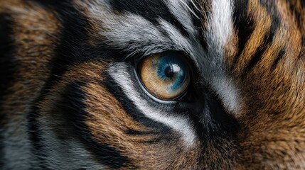 Create a high-quality, viral, realistic-type, and detailed image from the front angle of the tiger's eye from a close-up front angle, the image is in realistic style with high-quality details

