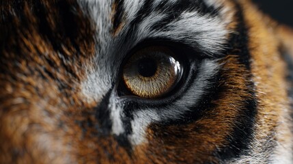 Create a high-quality, viral, realistic-type, and detailed image from the front angle of the tiger's eye from a close-up front angle, the image is in realistic style with high-quality details
