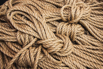 close up of shibari ropes