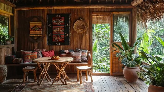 peruvian jungle house interior video
