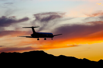 Sunset Landing: A Serene Flight Against a Vibrant Sky