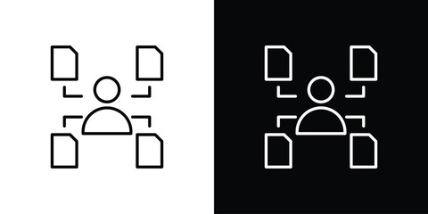 Multitask icon in black and white linear versions