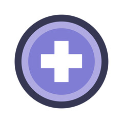 Obraz premium Purple Add Button Icon with White Plus Sign