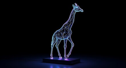 Giraffe Silhouette Light, Abstract Animal Design, Modern Lighting.