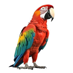 Vibrant macaw portrait against black background