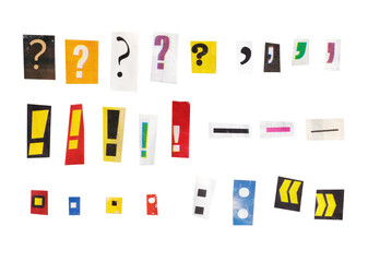 colorful collage symbols set