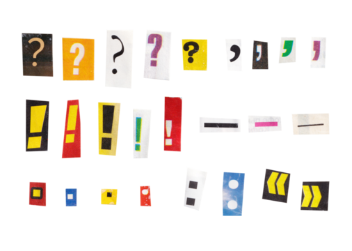 colorful collage symbols set