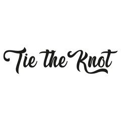 Tie the Knot Wedding Word Typography isolated on a Transparent Background