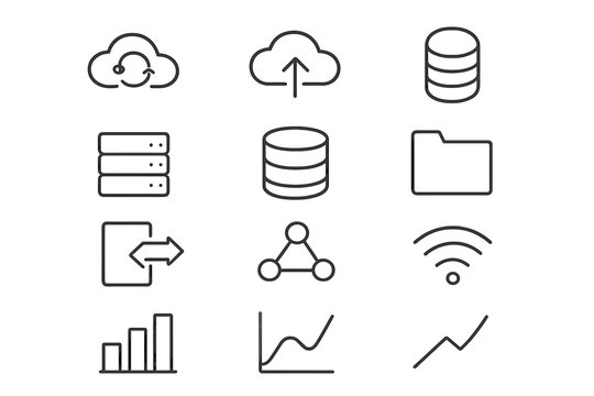 Accessible UI Icons. Accessible user interface (UI) design. Line outline icon set of Accessible user interface
