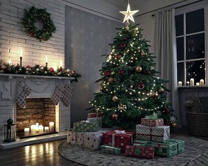  a Christmas tree, New Year, Christmas