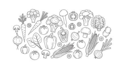 Collection of Fresh Vegetables.