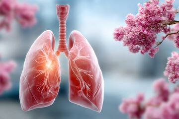 Lungs and Pink Flowers