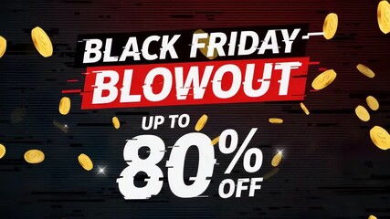 Black friday blowout sale up to 80 off promotion advertisement banner