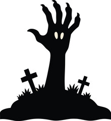 Black silhouette zombie hand